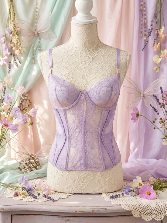 Victoria's Secret Other - Victoria’s Secret Fairycore Whimsical lilac Lavender Pastel Purple Lace Corset